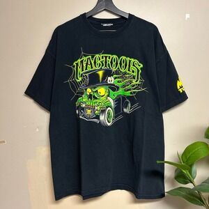 Vintage 90s Mac Tools Hot Rod Rat Skeleton Grunge T-Shirt Mens L Black